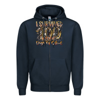 Navy i survived 100 wild days of school Zipper Hoodie - RacoonDesign