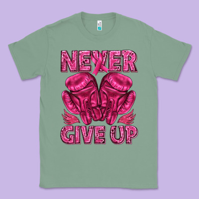 Never Give Up Cancer Classic Tee Designed By Texasbilliewilder