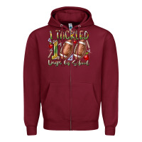 Burgundy I Tackled 100 Days of School Zipper Hoodie - RacoonDesign