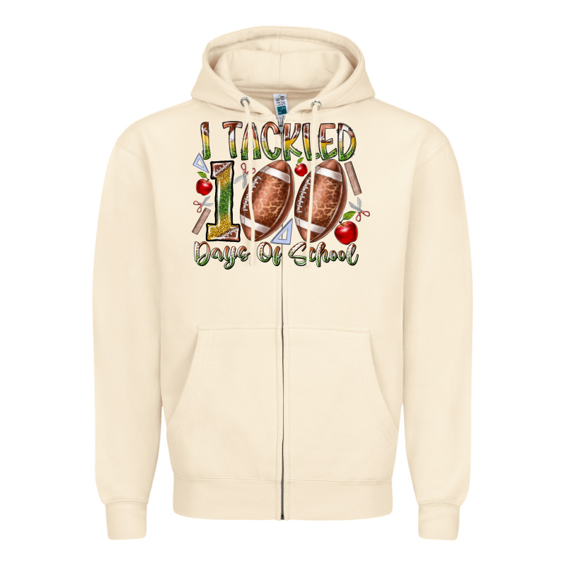 I Tackled 100 Days Of School Zipper Hoodie by RacoonDesign | Teevron