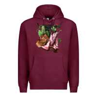 Burgundy cowgirl boots hat horns cactus Premium Hoodie - NancyCooperArtShop