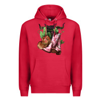 Cardinal cowgirl boots hat horns cactus Premium Hoodie - NancyCooperArtShop
