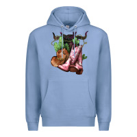 Cowgirl Boots Hat Horns Cactus Premium Hoodie | Teevron