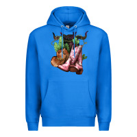 True Royal cowgirl boots hat horns cactus Premium Hoodie - NancyCooperArtShop
