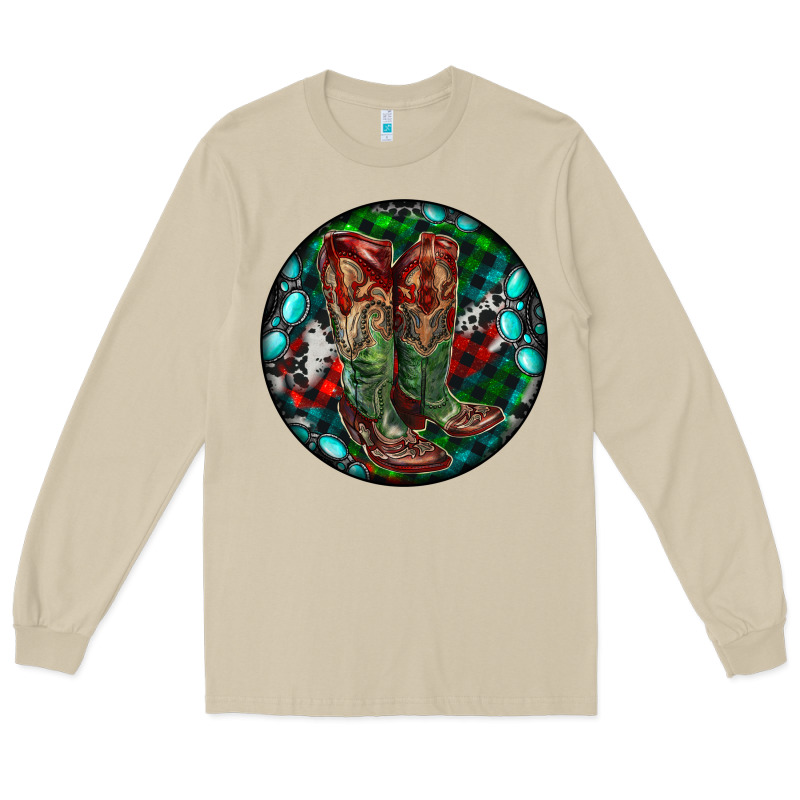 Christmas Cowboy Boots Long Sleeve Tee by RanaPortraitStore | Teevron