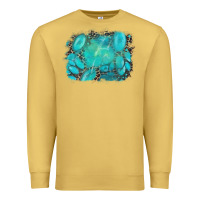 Antique Gold turquoise leopard background Premium Sweatshirt - AdoDesignShop