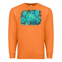Carrot turquoise leopard background Premium Sweatshirt - AdoDesignShop