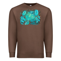 Chestnut turquoise leopard background Premium Sweatshirt - AdoDesignShop