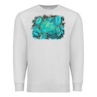 Dove Grey turquoise leopard background Premium Sweatshirt - AdoDesignShop