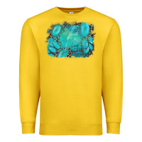 Lemon turquoise leopard background Premium Sweatshirt - AdoDesignShop