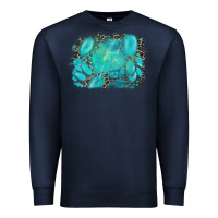 Navy turquoise leopard background Premium Sweatshirt - AdoDesignShop