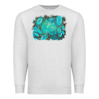 Oatmeal Heather turquoise leopard background Premium Sweatshirt - AdoDesignShop