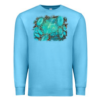 Ocean Blue turquoise leopard background Premium Sweatshirt - AdoDesignShop