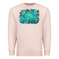 Pale Pink turquoise leopard background Premium Sweatshirt - AdoDesignShop