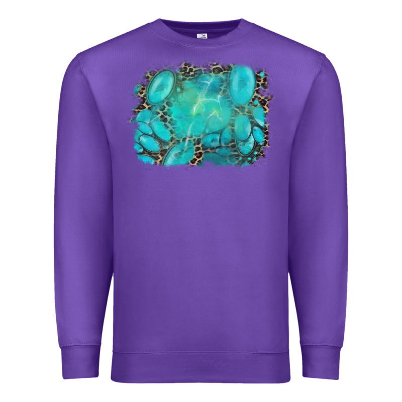 Turquoise Leopard Background Premium Sweatshirt by AdoDesignShop | Teevron