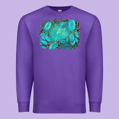Turquoise Leopard Background Premium Sweatshirt Designed By Adodesignshop