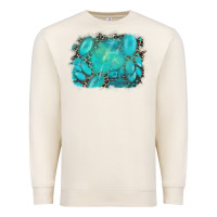 Sandshell turquoise leopard background Premium Sweatshirt - AdoDesignShop