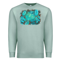 Seafoam turquoise leopard background Premium Sweatshirt - AdoDesignShop