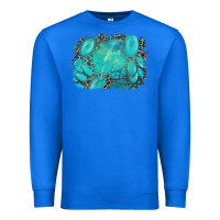 True Royal turquoise leopard background Premium Sweatshirt - AdoDesignShop