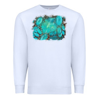 White turquoise leopard background Premium Sweatshirt - AdoDesignShop