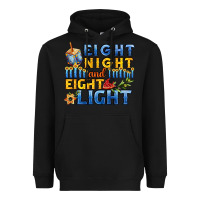 Black eight night and eight light for hanukkah Heavyweight Hoodie - AdoDesignShop