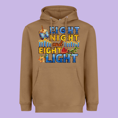 Eight Night And Eight Light For Hanukkah Heavyweight Hoodie Designed By Adodesignshop