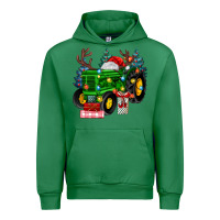 Emerald farm tractor christmas Urban Hoodie - MaliasSmallBusiness