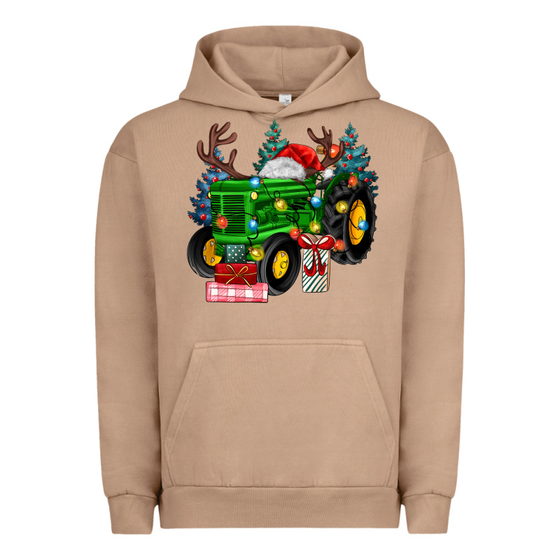 Farm Tractor Christmas Urban Hoodie by MaliasSmallBusiness | Teevron