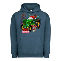 Pigment Midnight Navy farm tractor christmas Urban Hoodie - MaliasSmallBusiness
