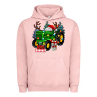 Pigment Salmon farm tractor christmas Urban Hoodie - MaliasSmallBusiness