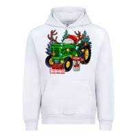 White farm tractor christmas Urban Hoodie - MaliasSmallBusiness