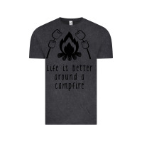 Vintage Black life is better around a campfire Vintage Tee - Unal Design