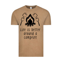 Vintage Coffee life is better around a campfire Vintage Tee - Unal Design