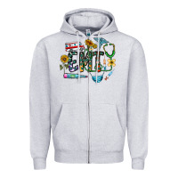 Heather Grey emt Zipper Hoodie - CowhideDigitalArt
