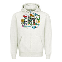 Oatmeal Heather emt Zipper Hoodie - CowhideDigitalArt