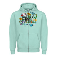 Seafoam emt Zipper Hoodie - CowhideDigitalArt