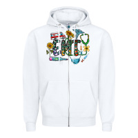 White emt Zipper Hoodie - CowhideDigitalArt