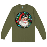Army Green Christmas Santa Claus Long Sleeve Tee - RanaPortraitStore