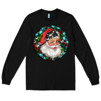 Black Christmas Santa Claus Long Sleeve Tee - RanaPortraitStore