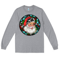 Heather Grey Christmas Santa Claus Long Sleeve Tee - RanaPortraitStore