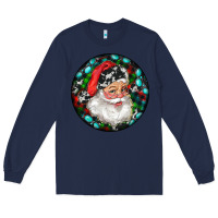 Navy Christmas Santa Claus Long Sleeve Tee - RanaPortraitStore