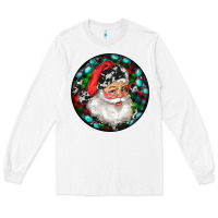 White Christmas Santa Claus Long Sleeve Tee - RanaPortraitStore