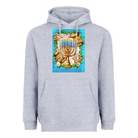 Heather Grey candlestick with parchment Heavyweight Hoodie - AdoDesignShop