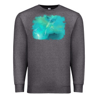 Charcoal Heather turquoise background Premium Sweatshirt - AdoDesignShop