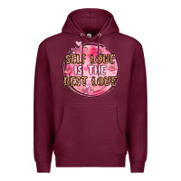 Burgundy self love is the best love Premium Hoodie - MaliasSmallBusiness