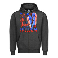 Charcoal Heather flip flops and freedom Zipper Hoodie - HRA Design Shop