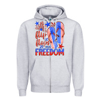 Heather Grey flip flops and freedom Zipper Hoodie - HRA Design Shop