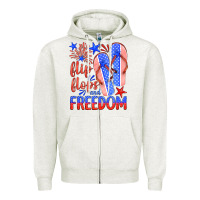 Oatmeal Heather flip flops and freedom Zipper Hoodie - HRA Design Shop