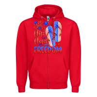 Red flip flops and freedom Zipper Hoodie - HRA Design Shop