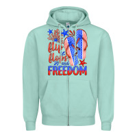 Seafoam flip flops and freedom Zipper Hoodie - HRA Design Shop